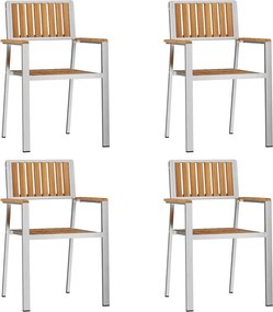 vidaXL Scaun pentru Grădină 4 pcs Maro Lemn solid de tec
