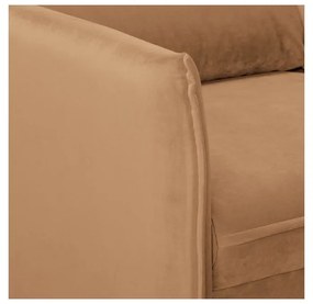 Canapea maro cu tapițerie din catifea 138 cm Juli – Ropez