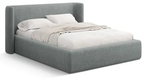 Pat matrimonial gri închis tapițat cu spațiu de depozitare cu somieră 200x200 cm Jason – Windsor & Co Sofas
