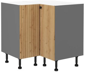 Dulap inferior de bucătărie de colț Avantoe 89x89 DN 1F BB (Stejar artisan + Antracit). 1049643