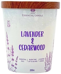 Lumânare Arome în sticlă cu capac metalic 255gLavender& Cedarwood