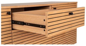 Comodă în culoare naturală joasă cu aspect de lemn de stejar 150x74 cm Kyoto – House Nordic