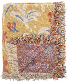 Pătură galbenă din bumbac reciclat 130x160 cm Reims – Bloomingville