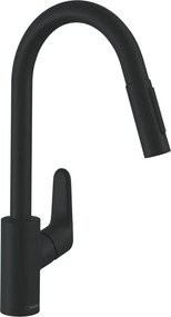 Baterie bucatarie cu dus extractibil Hansgrohe Focus M41 240 negru mat