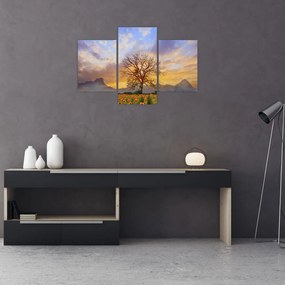 Tablou - Peisaj cu floarea soarelui (90x60 cm)