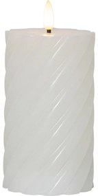 Lumânare cu LED din ceară albă Star Trading Flamme Swirl, înălțime 15 cm