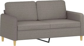 vidaXL Canapea cu 2 locuri, gri taupe, 140 cm, material textil
