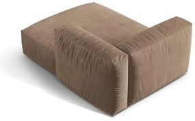 Modul pentru canapea modulară maro deschis cu tapițerie din catifea (cu colț pe partea dreaptă) Martina – Micadoni