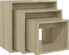 vidaXL Măsuțe suprapuse, 3 buc., stejar sonoma, PAL
