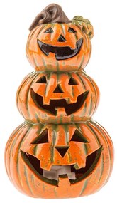 Decorațiune ceramică de toamnă Trei dovleci cu față, 9 x 15 cm
