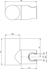 Suport para dus Deante Round titan mat Titan mat