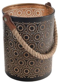 In Decor Sfeșnic metalic Dot negru, 15 x 15 x 20cm, S