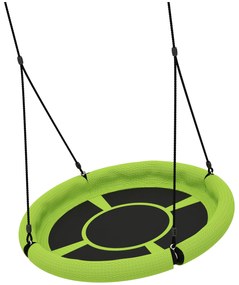 AIYAPLAY Balansoar cu nesă, Balansoar de grădină rotund, suport până la 150 kg, reglabil pe înălțime, Verde | Aosom Romania