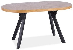 Masă de sufragerie extensibilă 140-272 cm Daphne (stejar + negru) (pentru 8 și mai multe persoane). 1050109