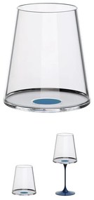 Set 2 pahare de cristal Trebonn SplitGlass 2025112, 450 ml, Ø9.2x10.5 cm, Posibilitate atasare picior, Albastru