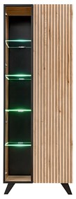 Vitrină Lyran WSW (hikora jackson + negru (cu iluminat LED). 1097695