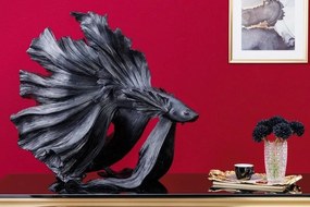 Statueta decorativa extravaganta Fisch Crowntail 65cm, negru
