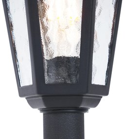 Stâlp clasic de exterior negru 122cm IP44 - New Haven Hammered
