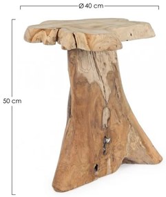 Masuta de cafea finisaj natural din lemn de Teak, ∅ 40 cm, Kavir Bizzotto