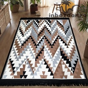 Covor rustic traditional 120x180 cm Negru