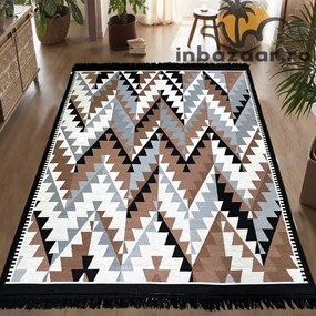 Covor rustic traditional 80x150 cm Negru