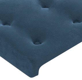 Cadru de pat cu tablie, albastru inchis, 140x200 cm, catifea Albastru inchis, 140 x 200 cm, Nasturi de tapiterie