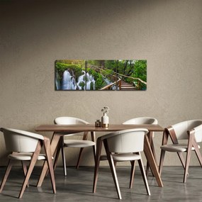 Tablou - Lacurile Plitvice (cu ceas) (90x30 cm)