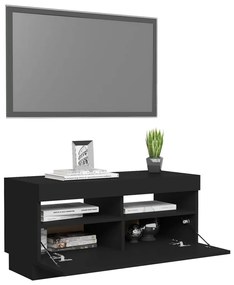 Comoda TV cu lumini LED, negru, 80x35x40 cm 1, Negru, 80 x 35 x 40 cm