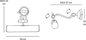 Aplica de perete oglinda sau tablou, alama personalizabila Picture Light