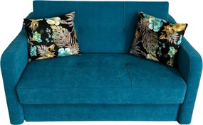 Canapea SAMY extensibila, 2 locuri, cu lada de depozitare, albastru, cadru metalic , 152x100x92 Albastru, Stofa