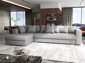 Colțar extensibil dumonde cu ladă de depozitare si sezut confortabil din spuma high-density, Gloria Enjoy Grey 320x183 cm