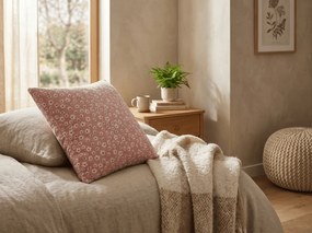 Husa de perna dubla fata DUO SENSE DAISELLE 45x45 cm microplus/flanel, roz