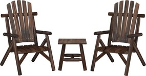 vidaXL Set mobilier de grădină, 3 piese, lemn masiv de molid