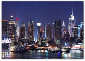 Tablou - Zgârie-nori din New York iluminate (70x50 cm)