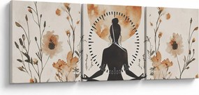 Tablou - Yoga Portocalie (cu ceas) (90x30 cm)