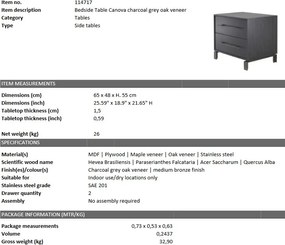 Noptiera design LUX Canova 114717 HZ
