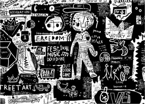 Tablou pe sticlă - Graffiti (70x50 cm)
