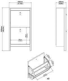 Pantofar grej cu deschidere înclinată Madrid – Tvilum