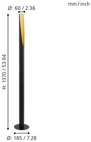 Eglo 97584 - Lampadar LED BARBOTTO 1xGU10/5W/230V negru