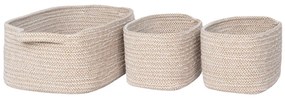 Coșuri Teixo, bumbac, bej, 3 bucăți
