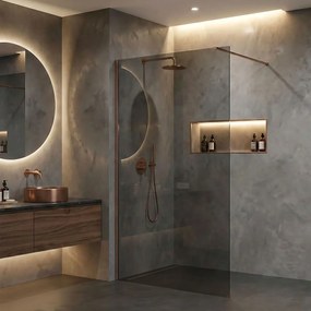 Paravan de dus Rea Flexi Grey / Brush Copper 80