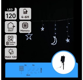Aigostar - Ghirlandă LED solară de Crăciun 120xLED/8 funcții 3x0,6m 500 mAh IP65 alb rece