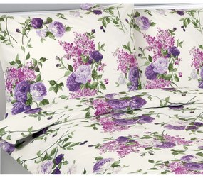 Lenjerie de pat din bumbac Bellatex Trandafir lila, 140 x 200 cm, 70 x 90 cm, 140 x 200 cm, 70 x 90 cm