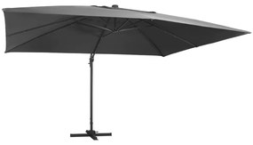 Umbrela suspendata cu LED stalp aluminiu antracit 400x300 cm Antracit, 400 x 300 cm