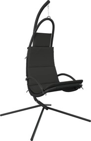 vidaXL Scaun balansoar grădină cu pernă gri închis, textil oxford/oțel