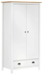 288950 vidaXL Șifonier cu 2 uși Hill, alb, 89x50x170 cm, lemn masiv de pin