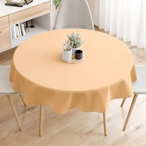 Goldea față de masă decorativă loneta - pudru orangiu - rotundă Ø 100 cm