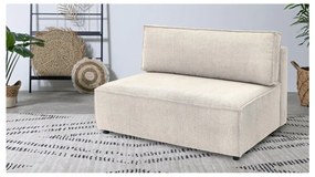Modul pentru canapea crem cu tapițerie din catifea reiată (de mijloc) Nihad modular – Bobochic Paris