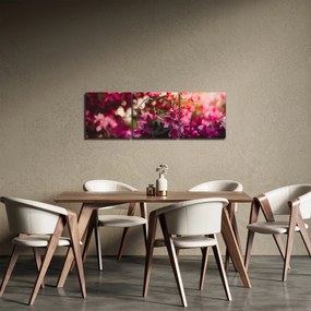 Tablou cu florile tufișului înflorit (cu ceas) (90x30 cm)