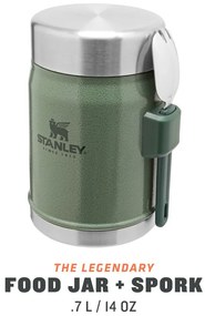 Termos verde pentru mâncare din oțel inoxidabil 400 ml Legendary Classic Hammer Tone Green – Stanley